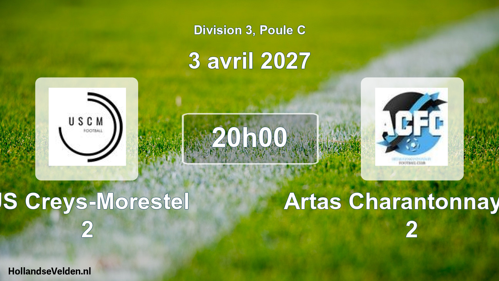 Scheduled Match: US Creys-Morestel 2 - Artas Charantonnay FC 2 (3 April 2027)