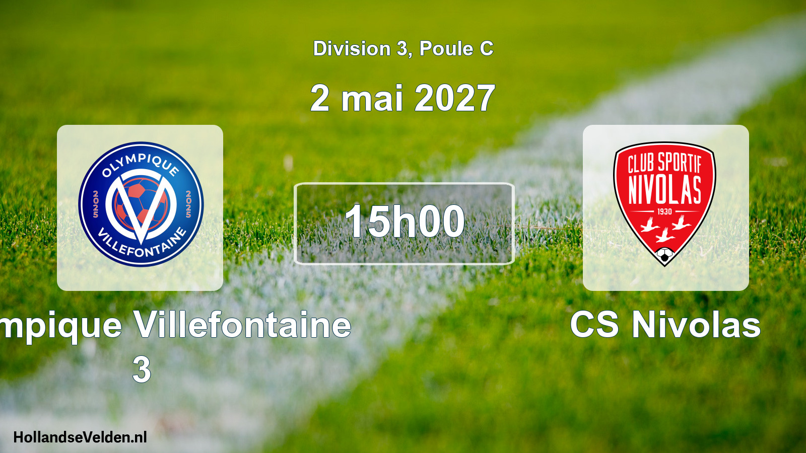 Scheduled Match: Olympique Villefontaine 3 - CS Nivolas (2 May 2027)