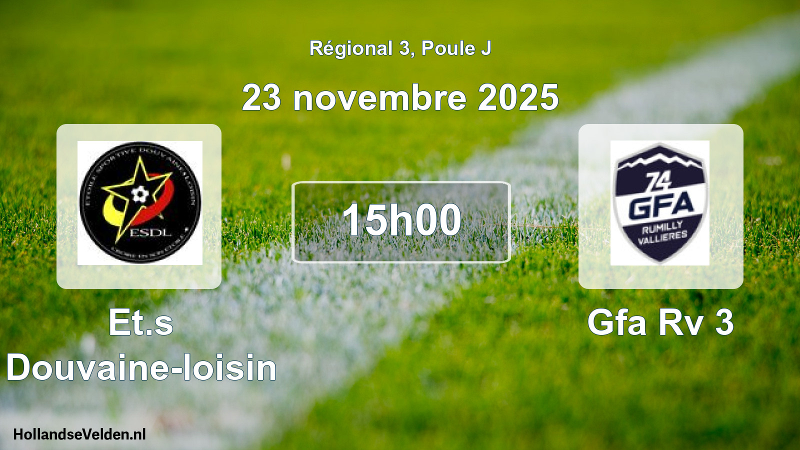 Scheduled Match: Et.s Douvaine-loisin - Gfa Rv 3 (23 November 2025)