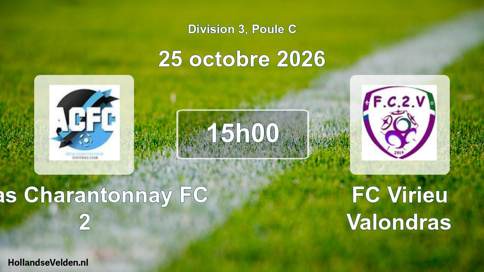 Scheduled Match: Artas Charantonnay FC 2 - FC Virieu Valondras (25 October 2026)
