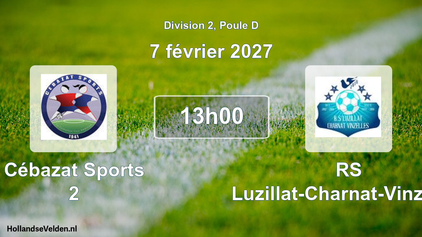 Match programmé: Cébazat Sports 2 - RS Luzillat-Charnat-Vinzelles (7 février 2027)