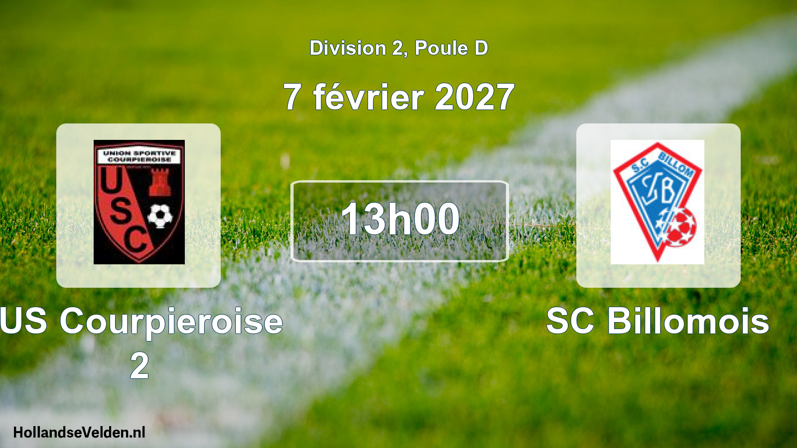 Match programmé: US Courpieroise 2 - SC Billomois (7 février 2027)