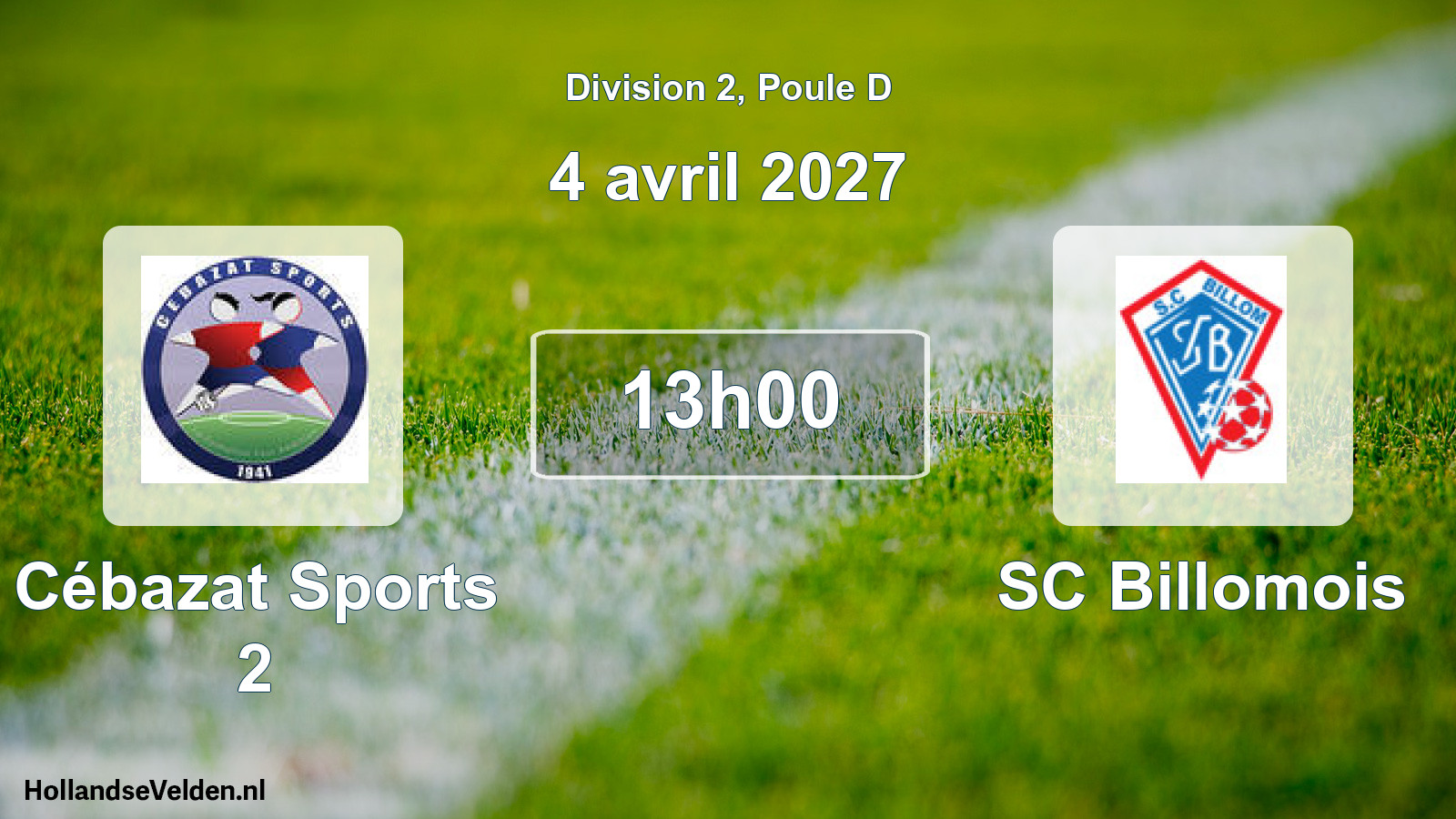 Match programmé: Cébazat Sports 2 - SC Billomois (4 avril 2027)