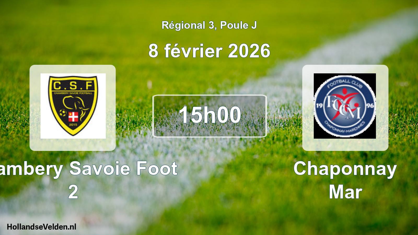Scheduled Match: Chambery Savoie Foot 2 - Chaponnay Mar (8 February 2026)