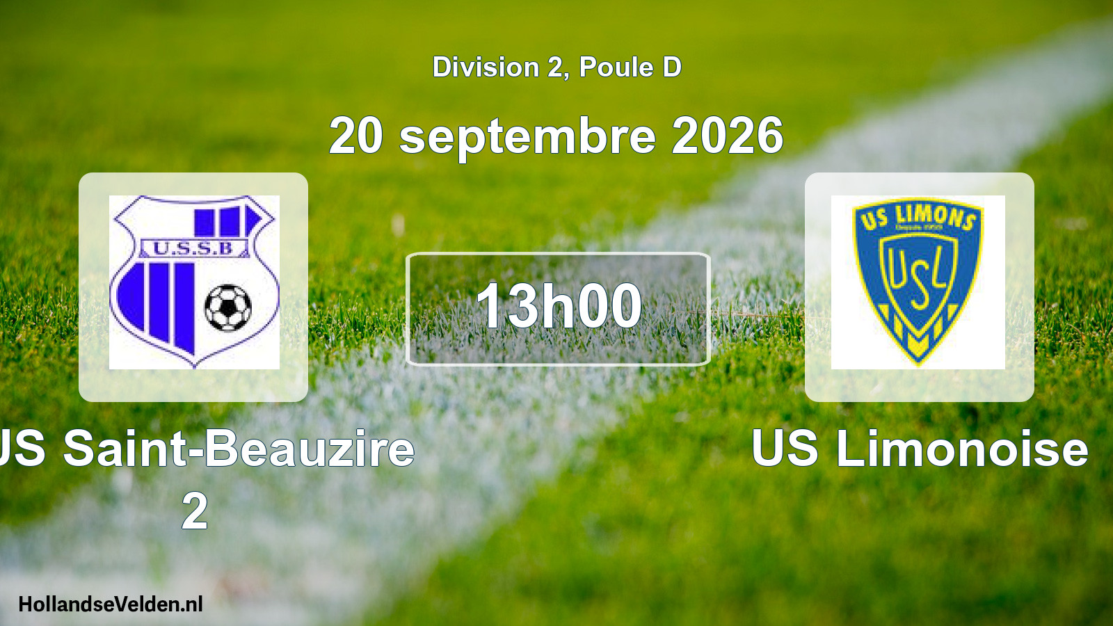 Match programmé: US Saint-Beauzire 2 - US Limonoise (20 septembre 2026)