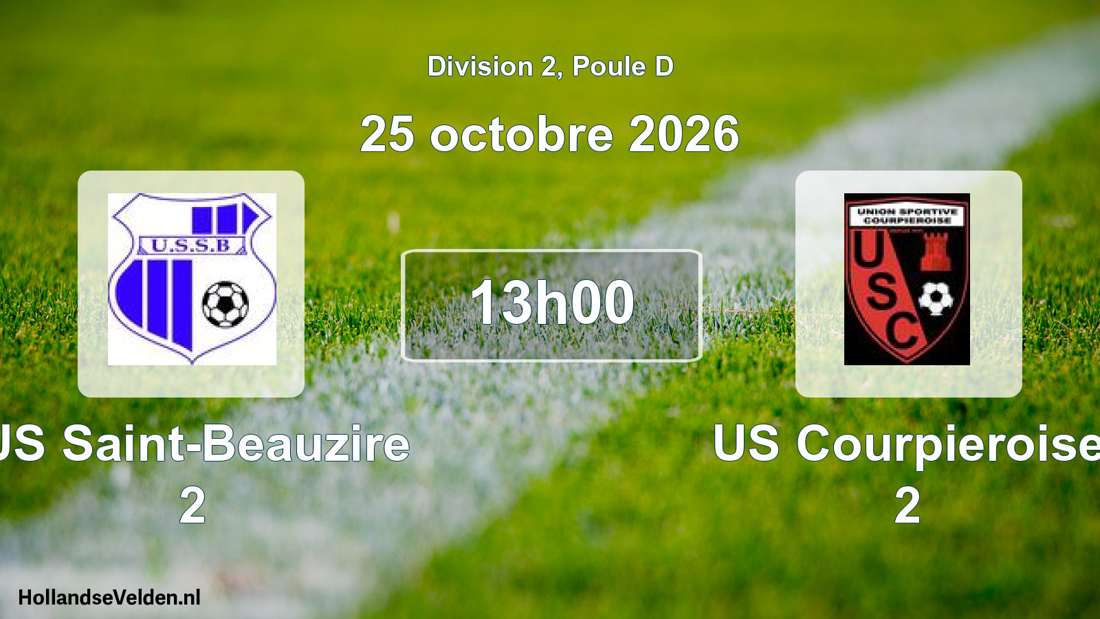 Match programmé: US Saint-Beauzire 2 - US Courpieroise 2 (25 octobre 2026)