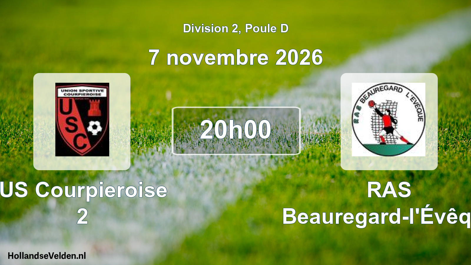 Match programmé: US Courpieroise 2 - RAS Beauregard-l'Évêque (7 novembre 2026)