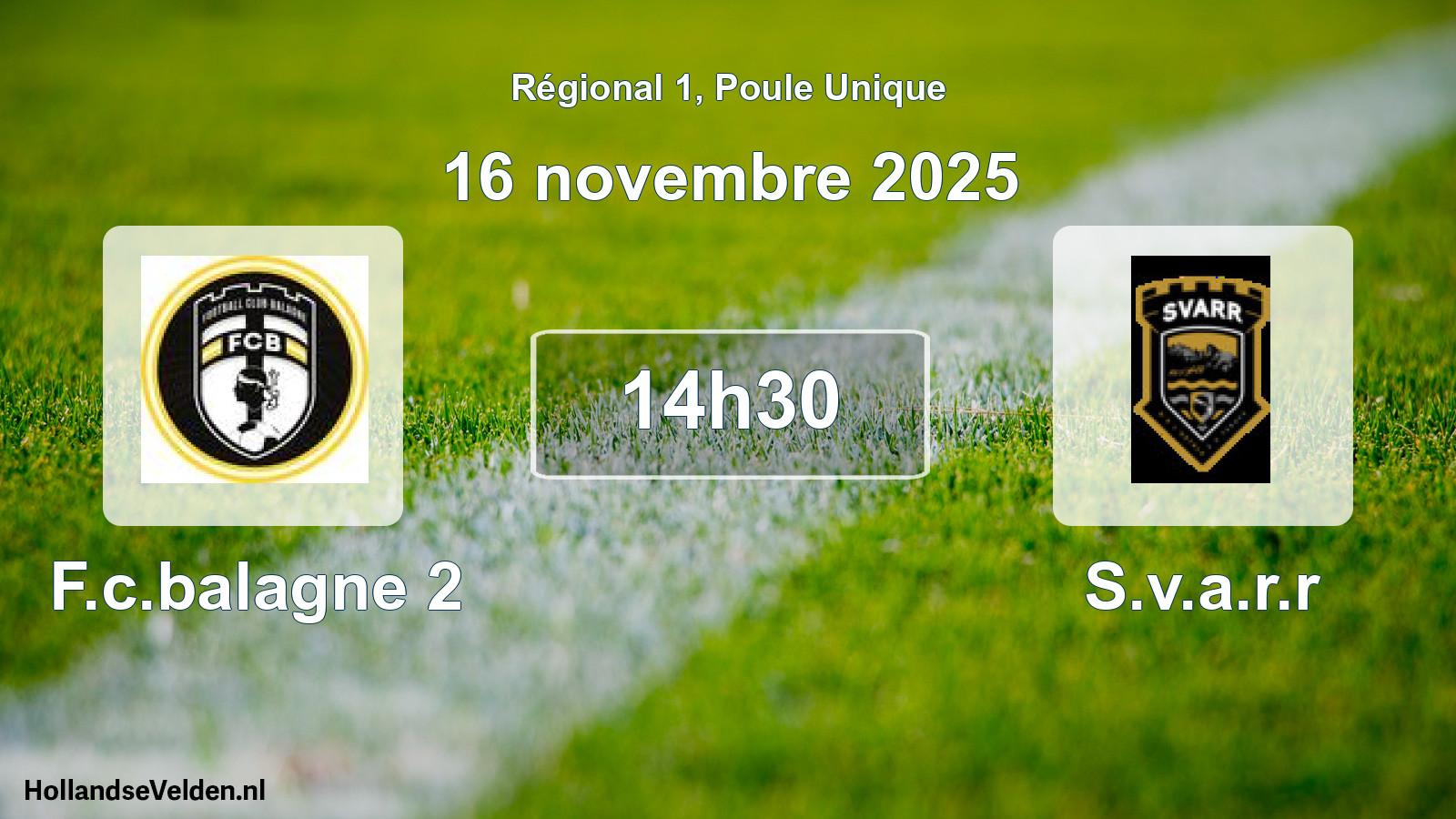 Geplande wedstrijd: F.c.balagne 2 - S.v.a.r.r (16 novembre 2025)