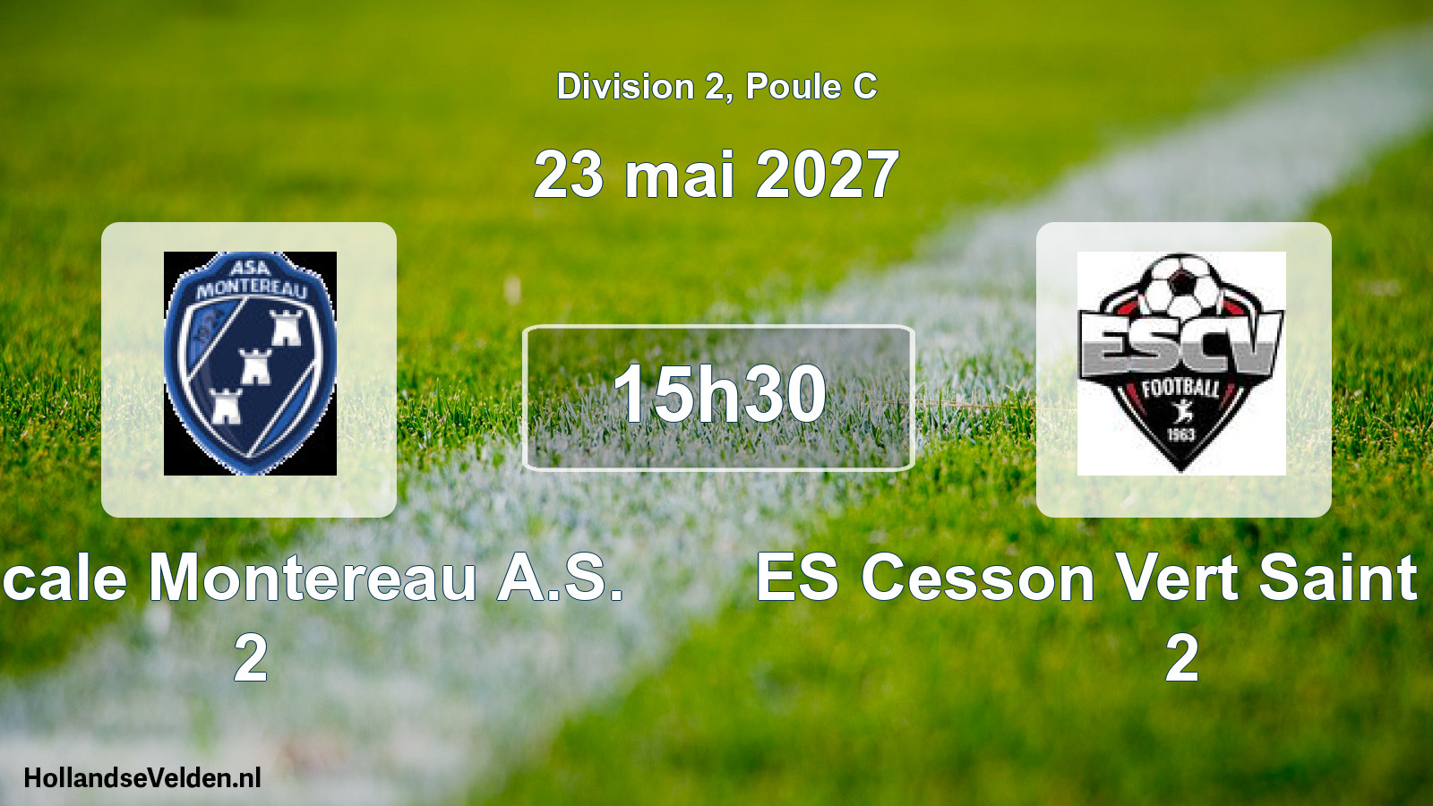 Geplande wedstrijd: Amicale Montereau A.S. 2 - ES Cesson Vert Saint Denis 2 (23 mei 2027)