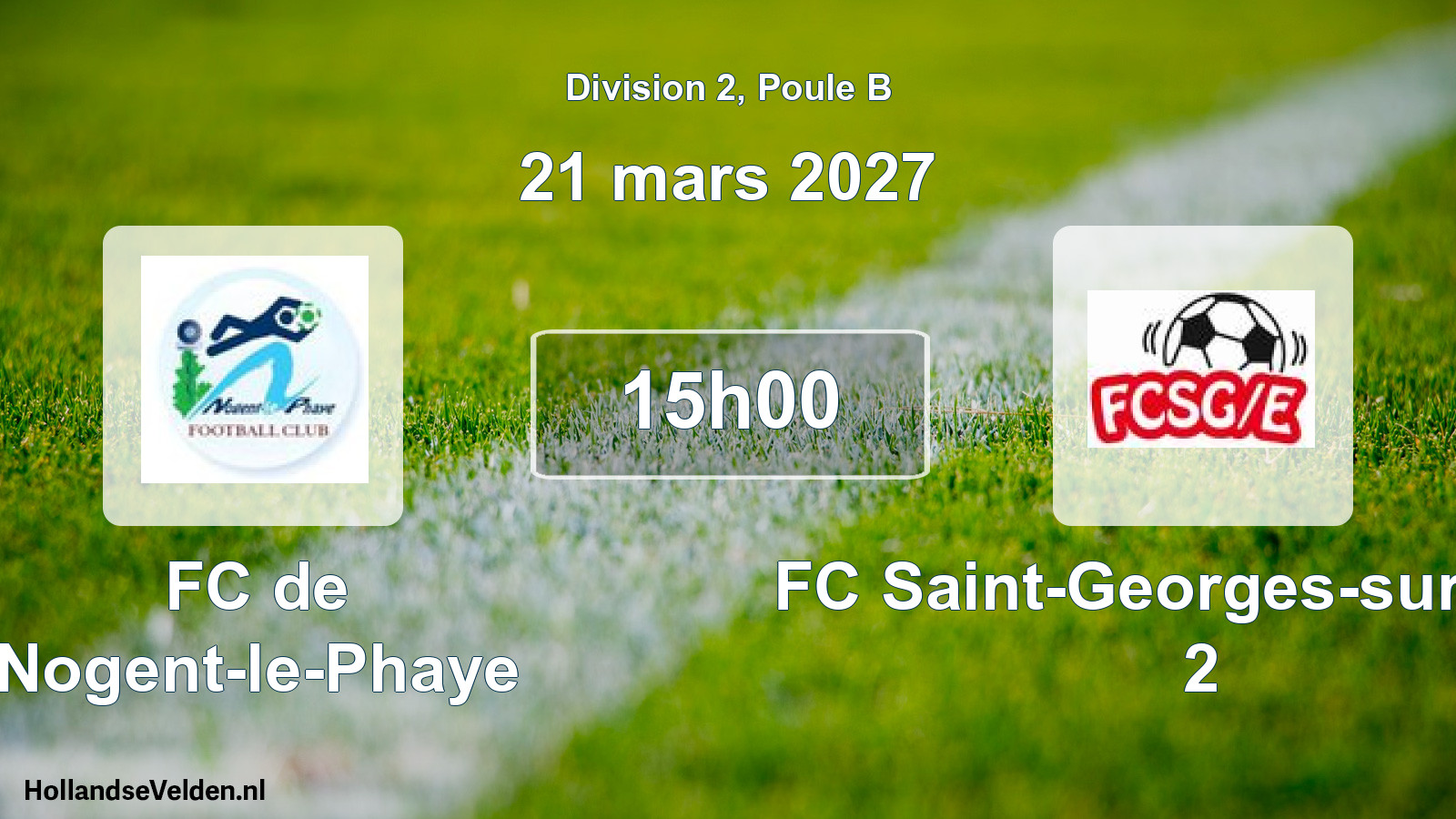 Match programmé: FC de Nogent-le-Phaye - FC Saint-Georges-sur-Eure 2 (21 mars 2027)