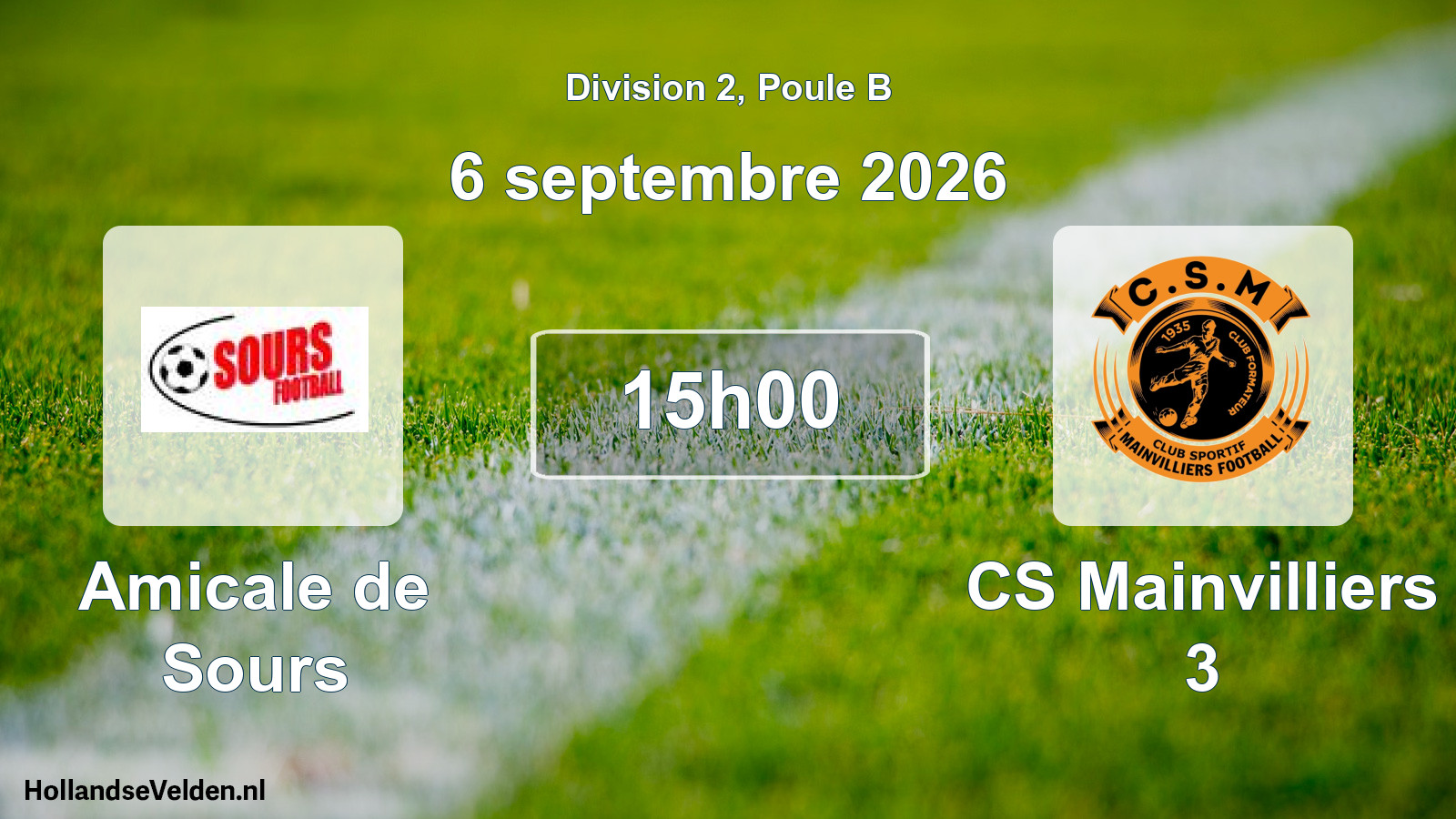 Match programmé: Amicale de Sours - CS Mainvilliers 3 (6 septembre 2026)