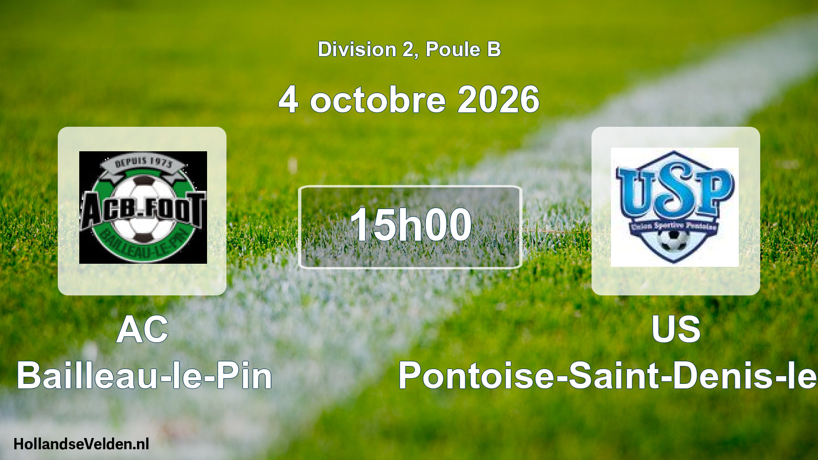Scheduled Match: AC Bailleau-le-Pin - US Pontoise-Saint-Denis-les-Ponts (4 October 2026)