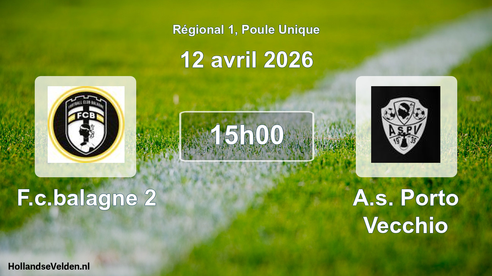Scheduled Match: F.c.balagne 2 - A.s. Porto Vecchio (12 April 2026)