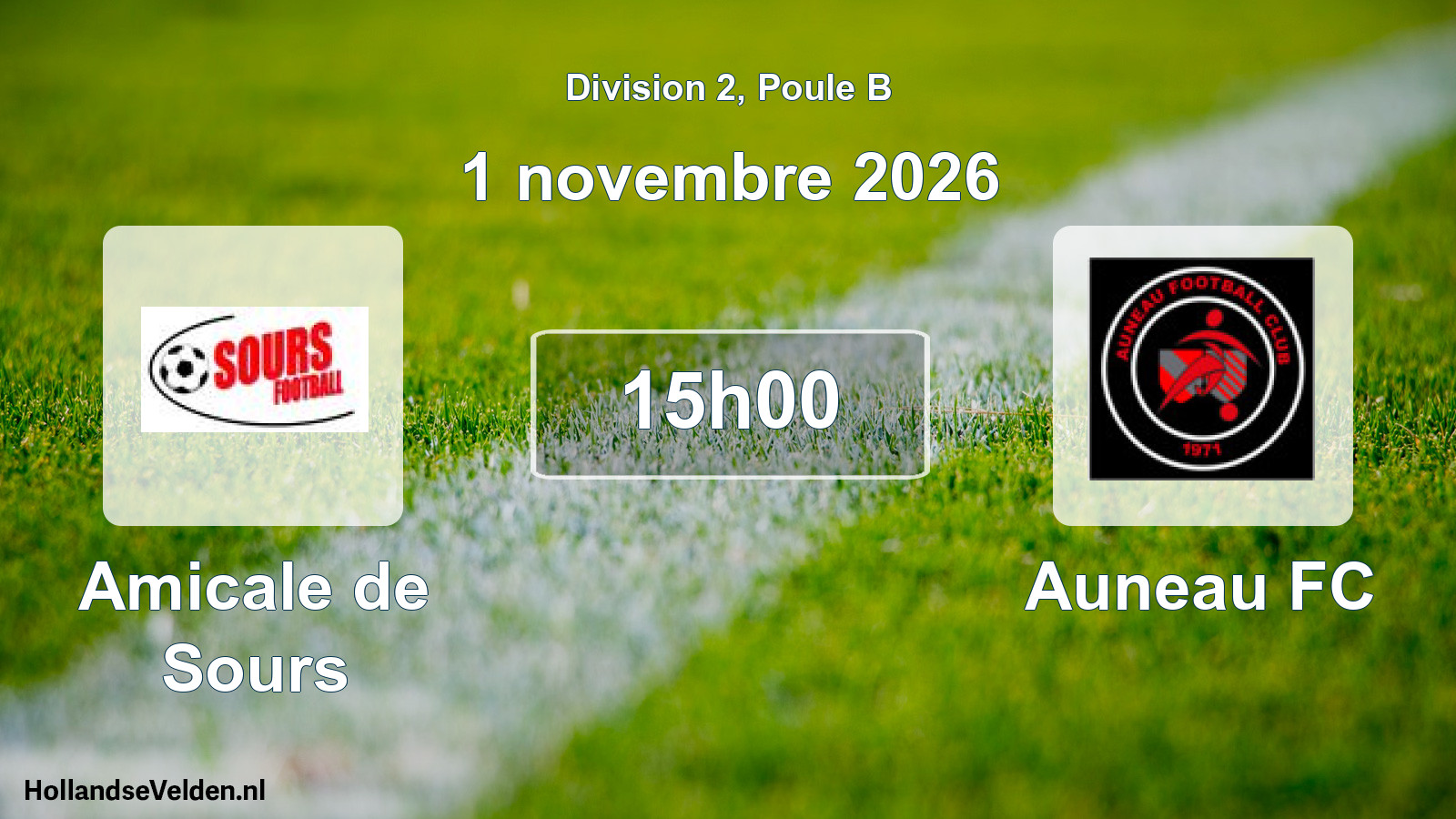 Match programmé: Amicale de Sours - Auneau FC (1 novembre 2026)