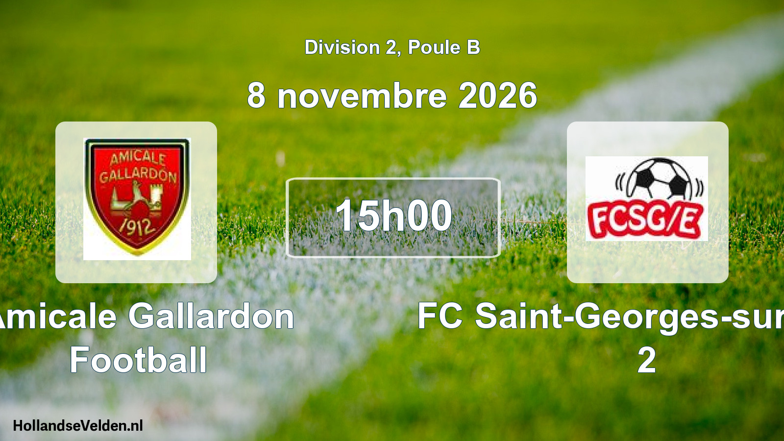 Match programmé: Amicale Gallardon Football - FC Saint-Georges-sur-Eure 2 (8 novembre 2026)