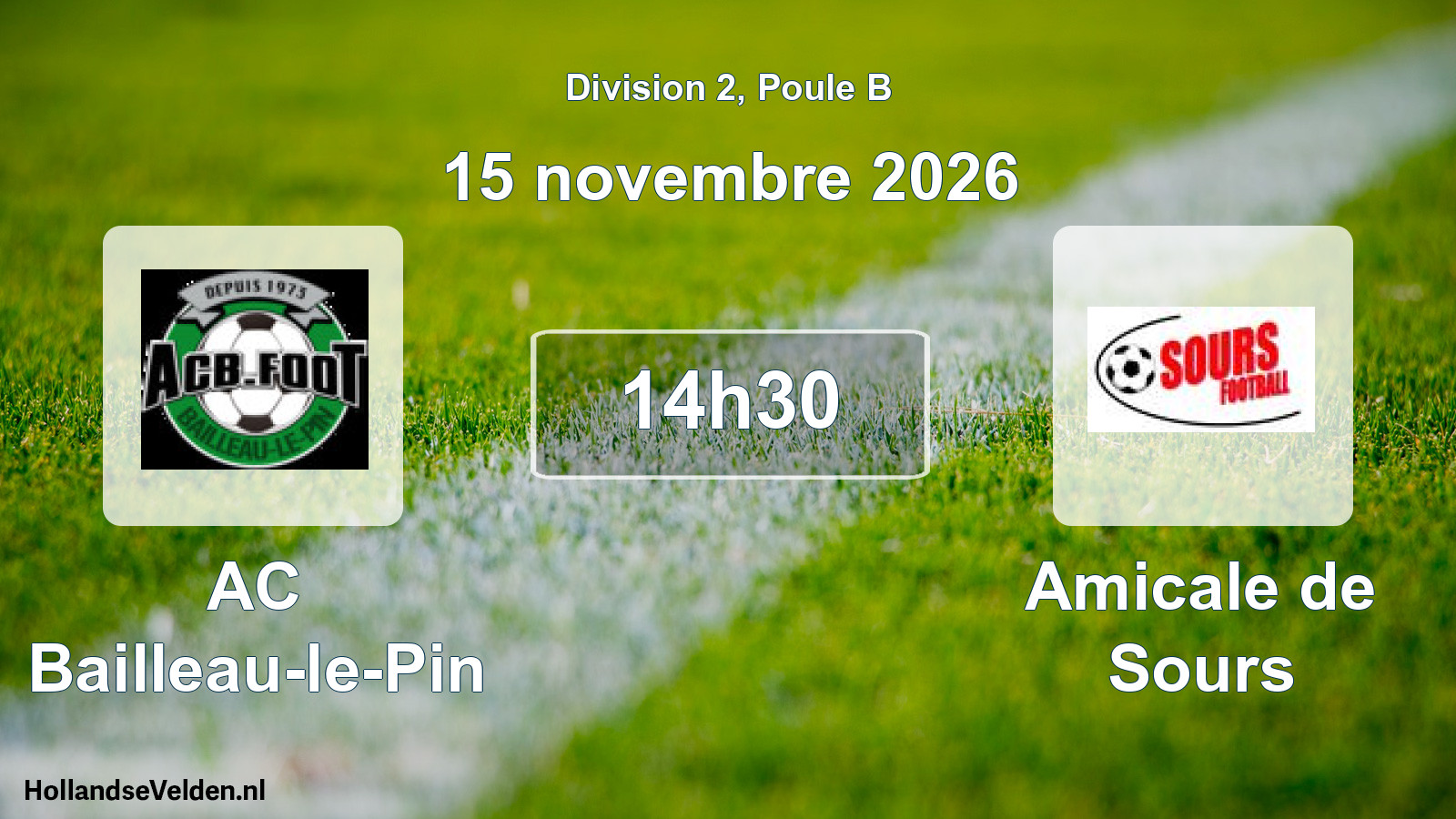 Match programmé: AC Bailleau-le-Pin - Amicale de Sours (15 novembre 2026)