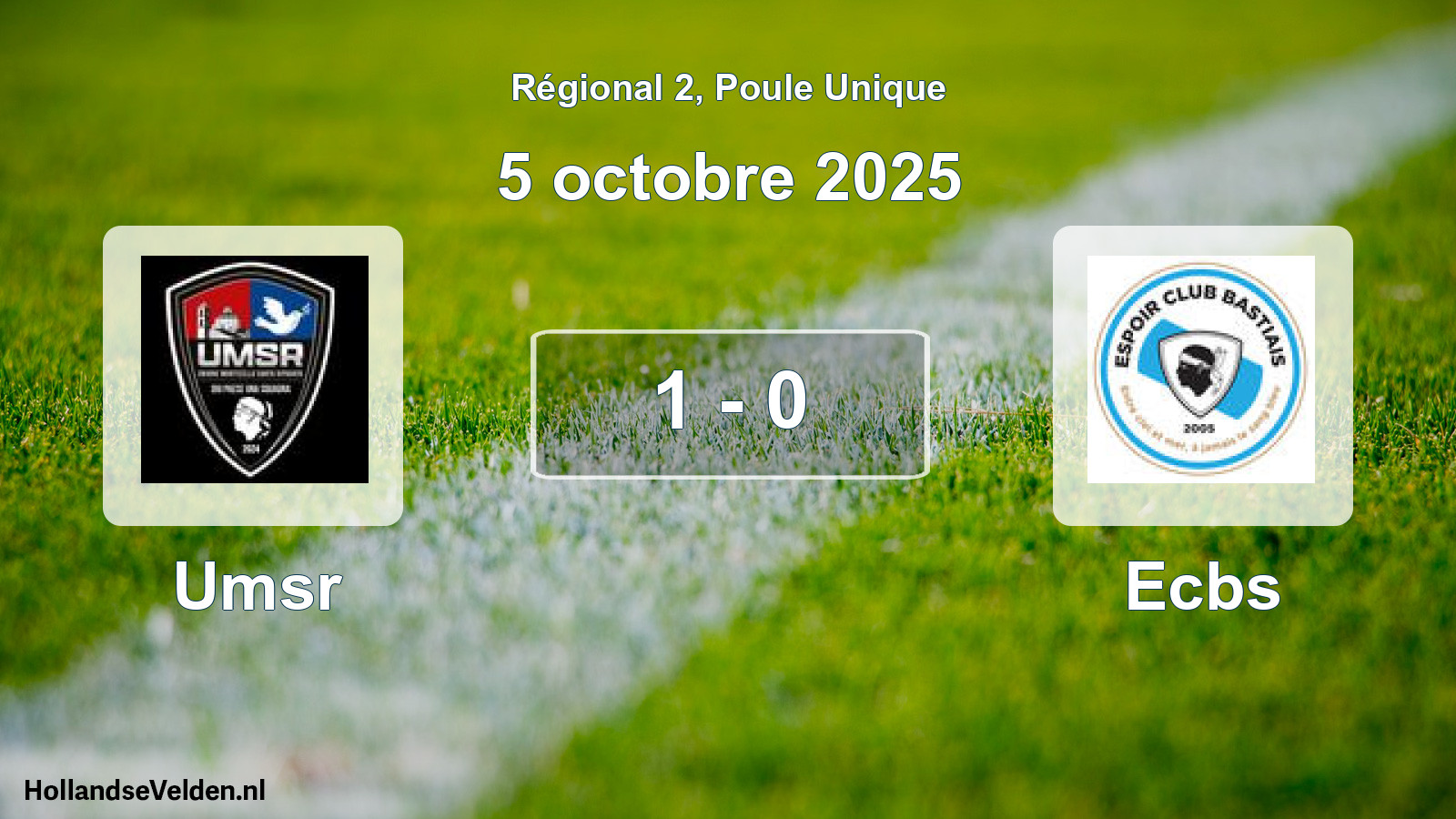 Gespeelde wedstrijd: Umsr - Ecbs 1 - 0 (5 octobre 2025)