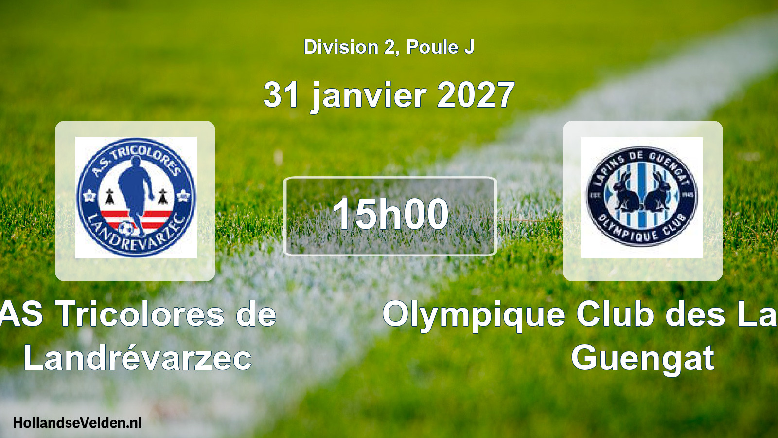 Match programmé: AS Tricolores de Landrévarzec - Olympique Club des Lapins de Guengat (31 janvier 2027)