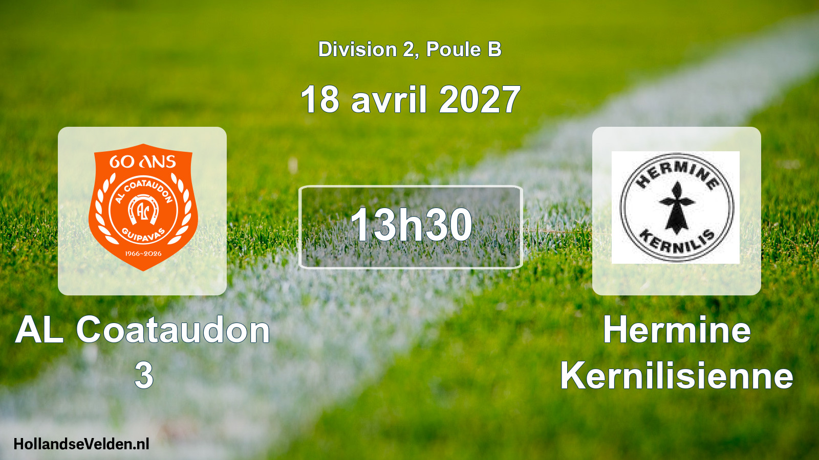 Match programmé: AL Coataudon 3 - Hermine Kernilisienne (18 avril 2027)