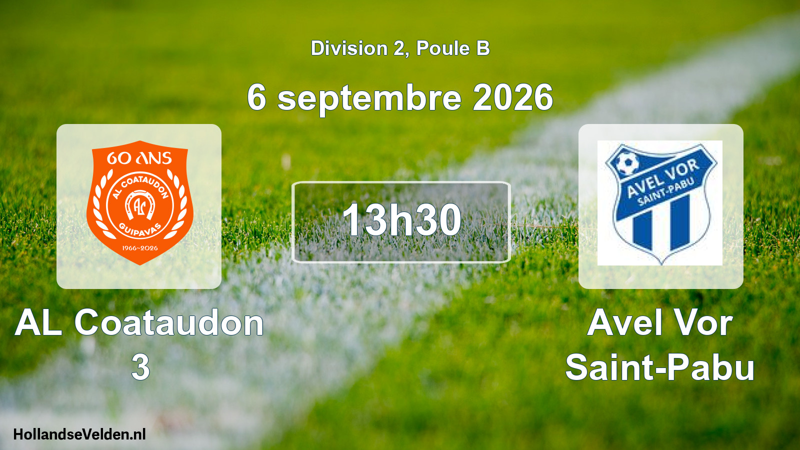 Scheduled Match: AL Coataudon 3 - Avel Vor Saint-Pabu (6 September 2026)