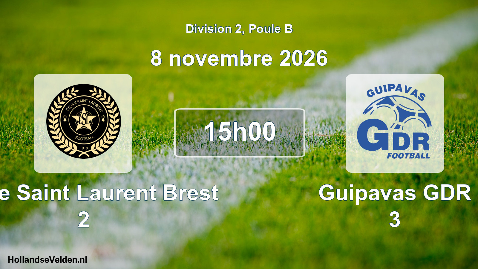 Scheduled Match: Étoile Saint Laurent Brest 2 - Guipavas GDR 3 (8 November 2026)