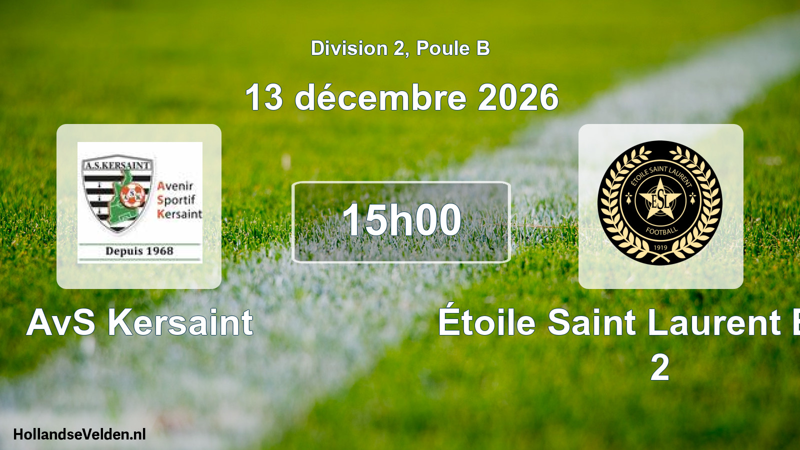 Match programmé: AvS Kersaint - Étoile Saint Laurent Brest 2 (13 décembre 2026)