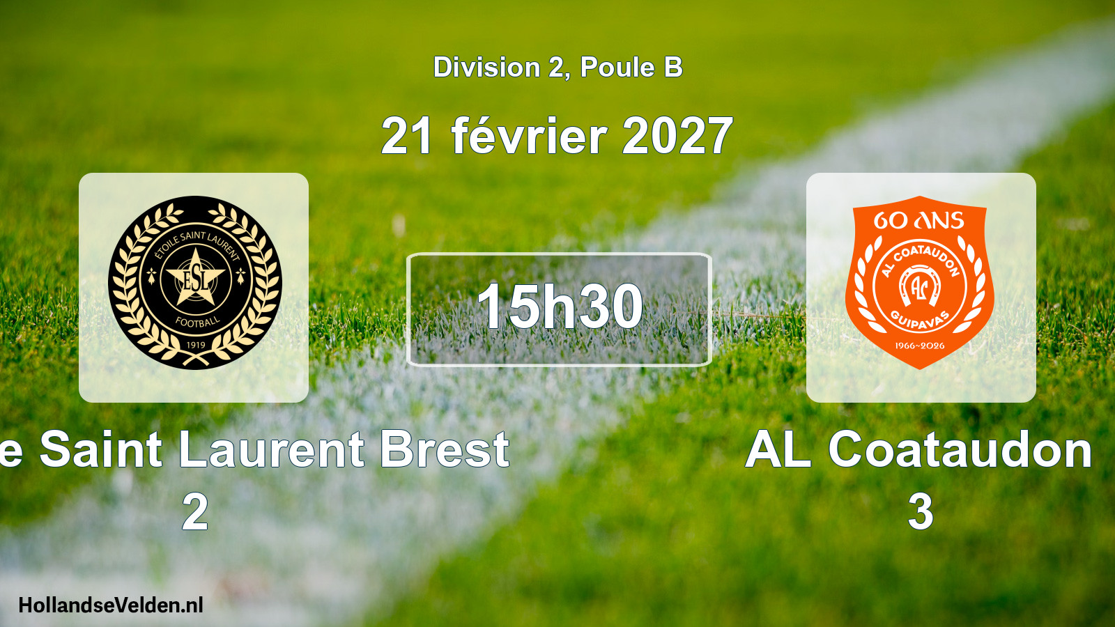 Scheduled Match: Étoile Saint Laurent Brest 2 - AL Coataudon 3 (21 February 2027)