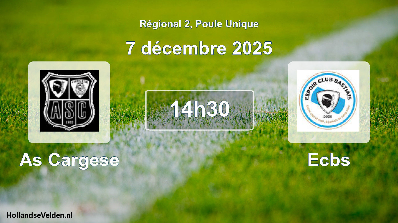 Geplande wedstrijd: As Cargese - Ecbs (7 décembre 2025)