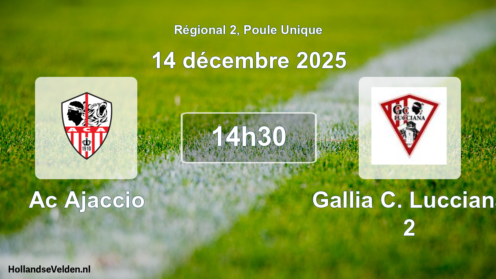 Geplande wedstrijd: Ac Ajaccio - Gallia C. Lucciana 2 (14 décembre 2025)