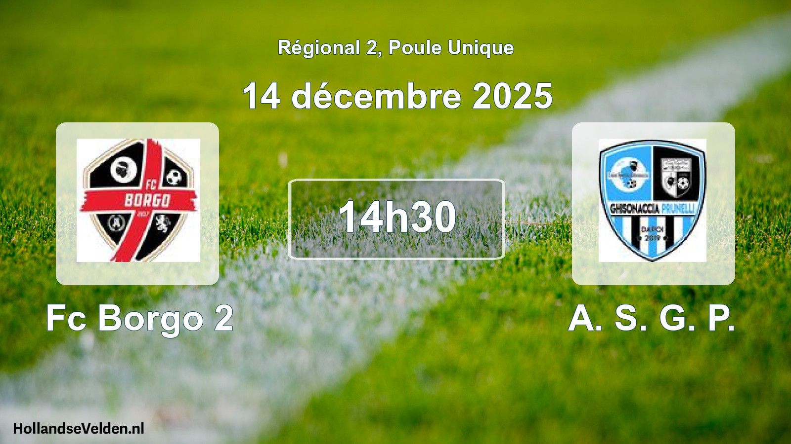Geplande wedstrijd: Fc Borgo 2 - A. S. G. P. (14 décembre 2025)