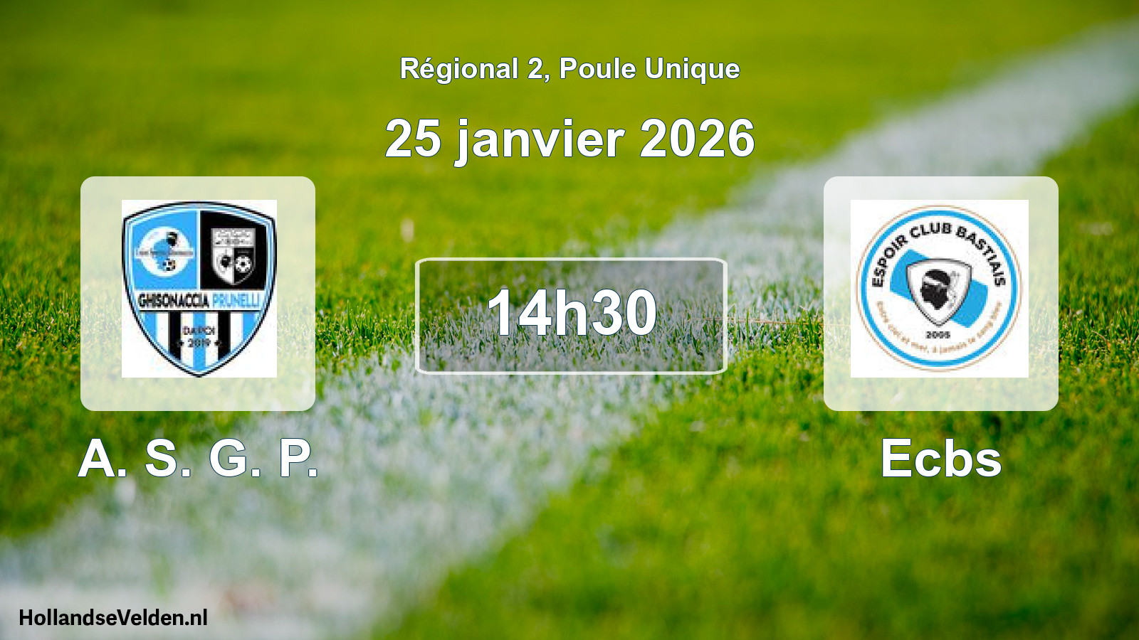 Scheduled Match: A. S. G. P. - Ecbs (25 January 2026)
