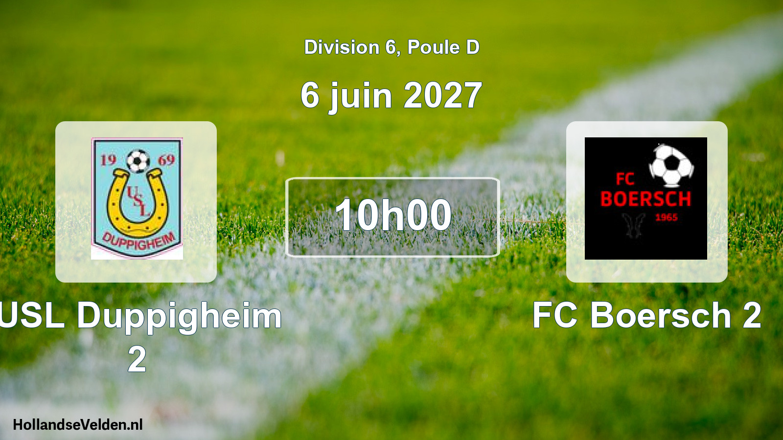 Match programmé: USL Duppigheim 2 - FC Boersch 2 (6 juin 2027)