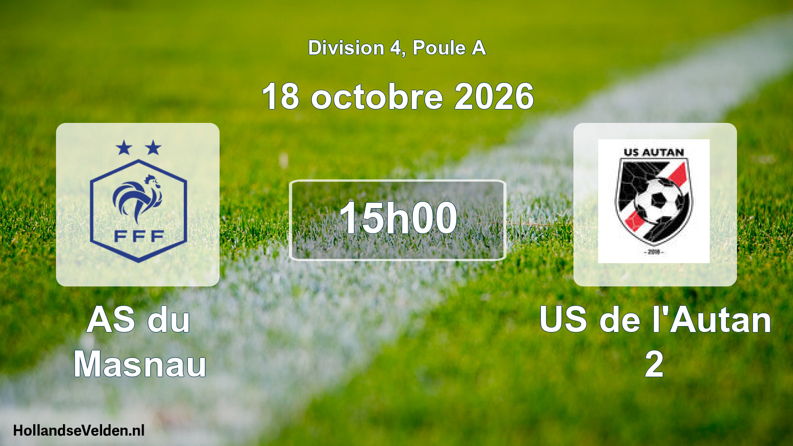 Match programmé: AS du Masnau - US de l'Autan 2 (18 octobre 2026)