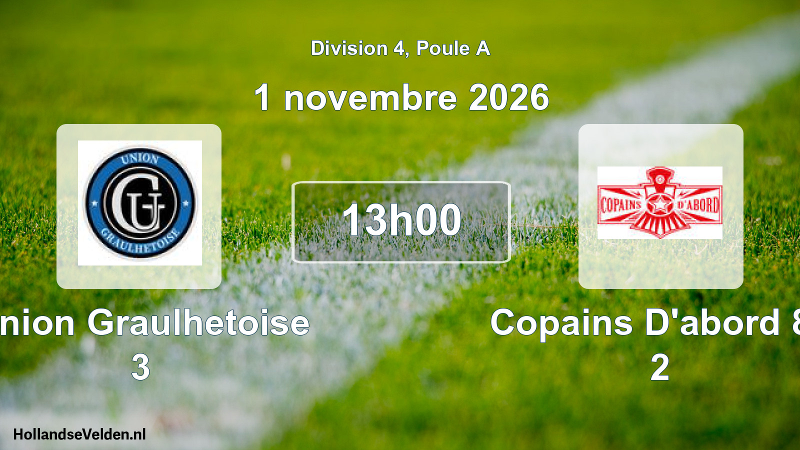 Match programmé: Union Graulhetoise 3 - Copains D'abord 81 2 (1 novembre 2026)