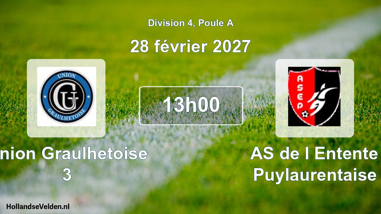 Match programmé: Union Graulhetoise 3 - AS de l Entente Puylaurentaise (28 février 2027)