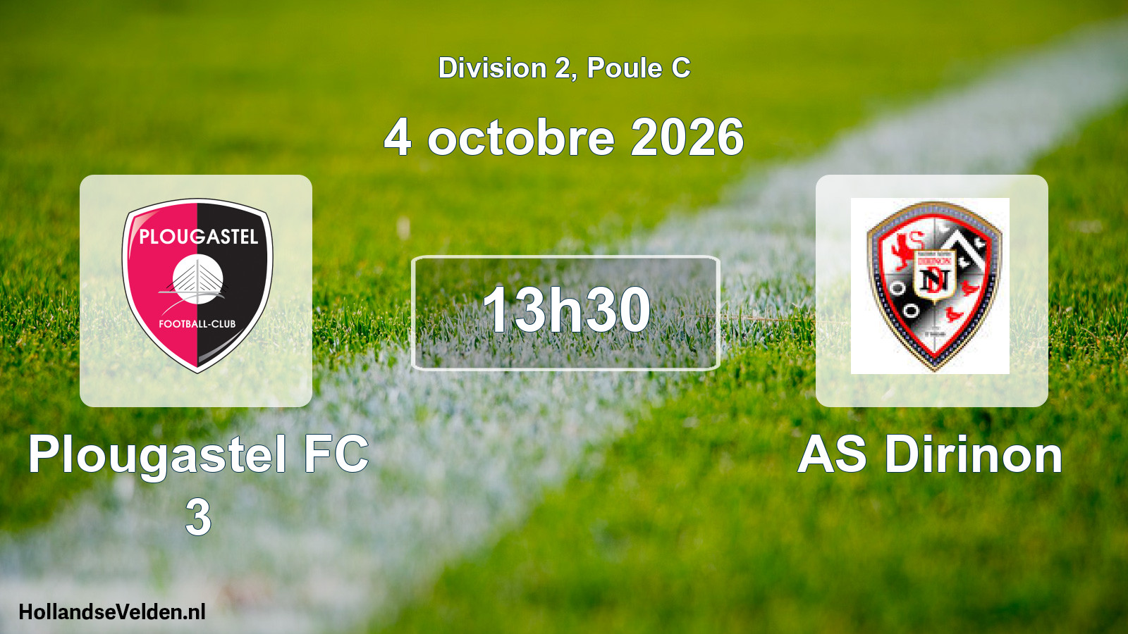 Geplande wedstrijd: Plougastel FC 3 - AS Dirinon (4 oktober 2026)