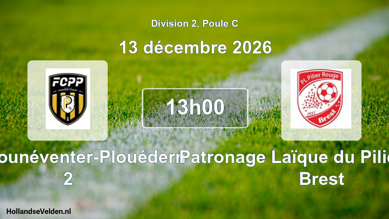 Geplande wedstrijd: FC Plounéventer-Plouédern 2 - Patronage Laïque du Pilier Rouge Brest (13 december 2026)