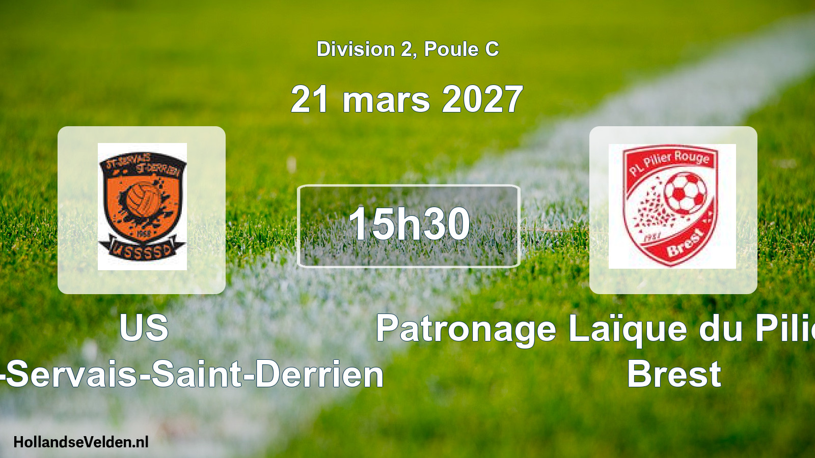 Geplande wedstrijd: US Saint-Servais-Saint-Derrien - Patronage Laïque du Pilier Rouge Brest (21 maart 2027)