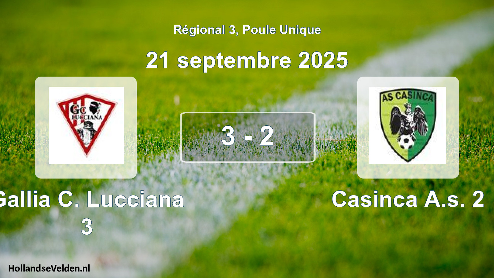Total number of matches played: Gallia C. Lucciana 3 - Casinca A.s. 2 3 - 2 (21 September 2025)