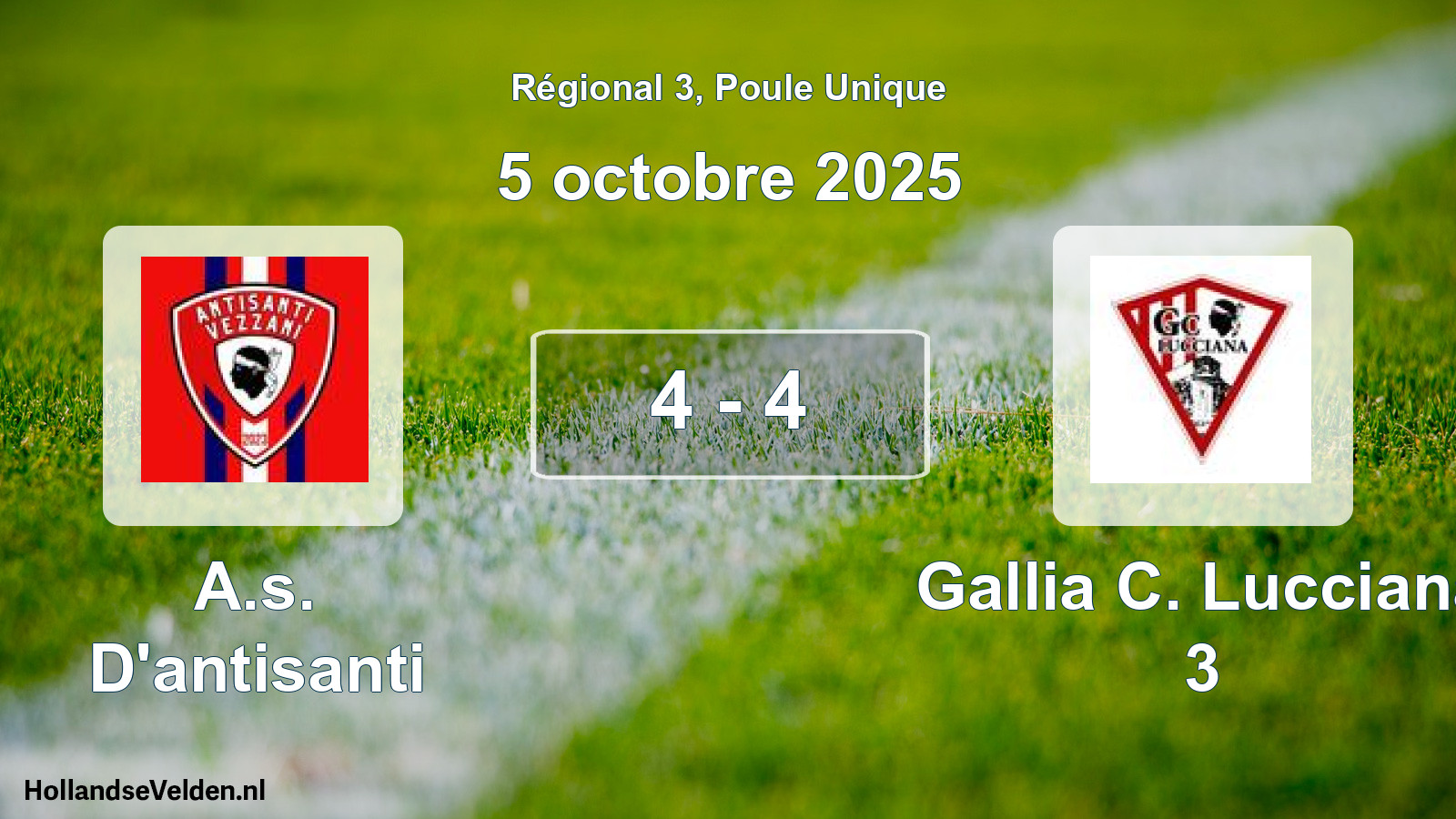 Total number of matches played: A.s. D'antisanti - Gallia C. Lucciana 3 4 - 4 (5 October 2025)
