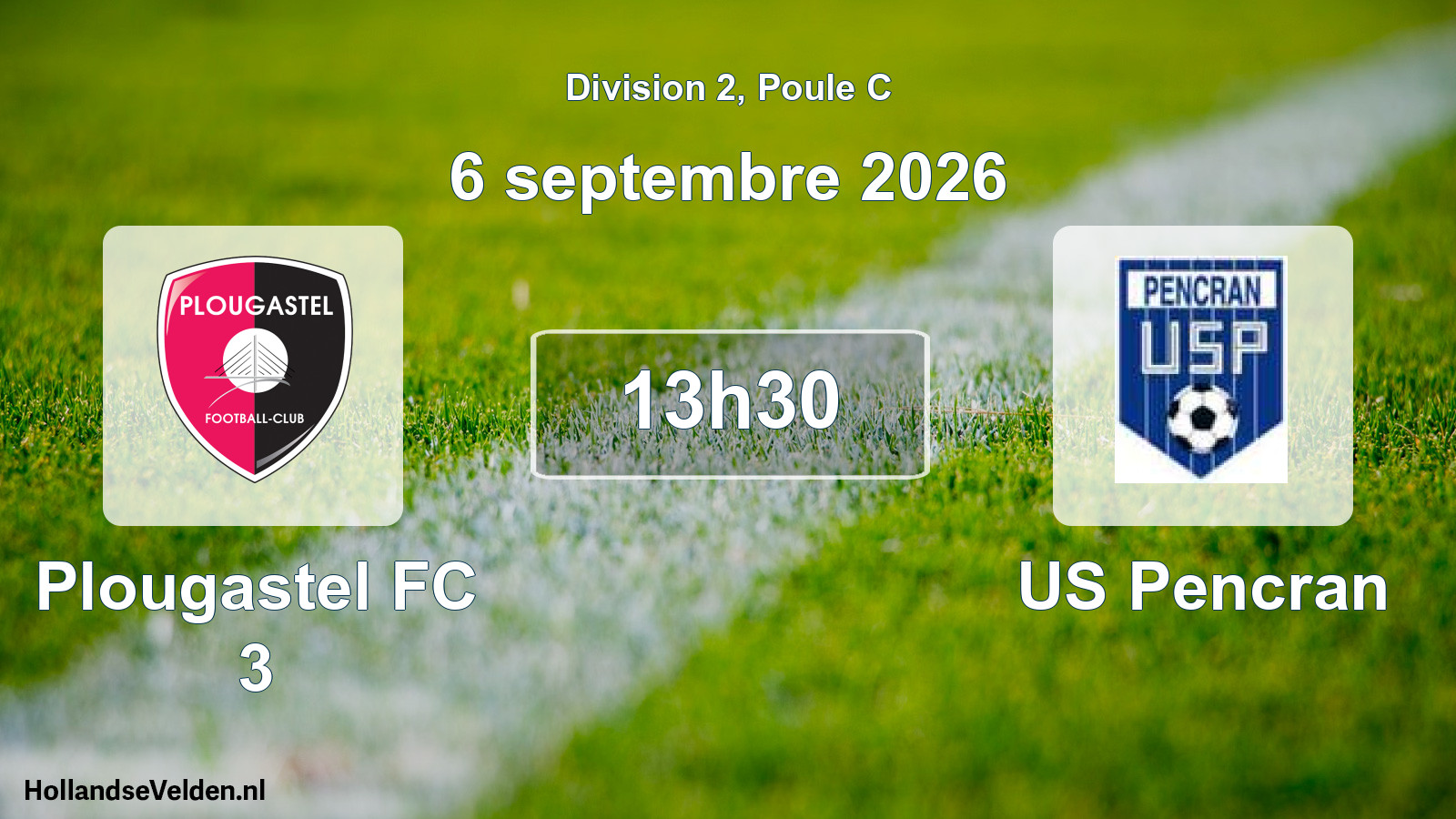 Match programmé: Plougastel FC 3 - US Pencran (6 septembre 2026)