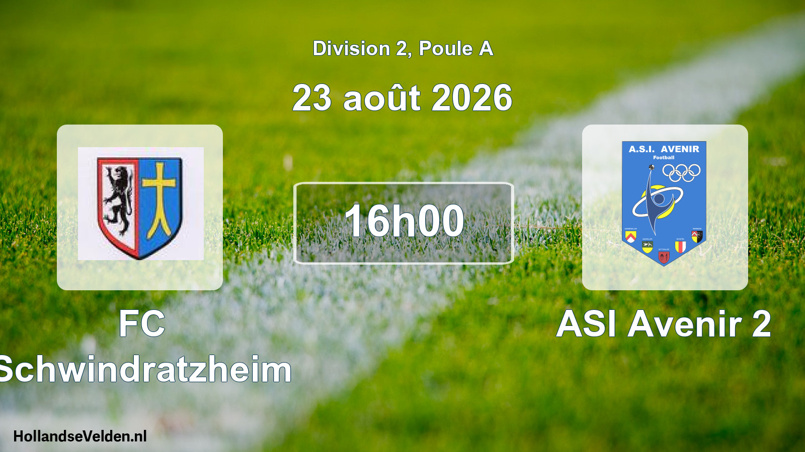 Scheduled Match: FC Schwindratzheim - ASI Avenir 2 (23 August 2026)