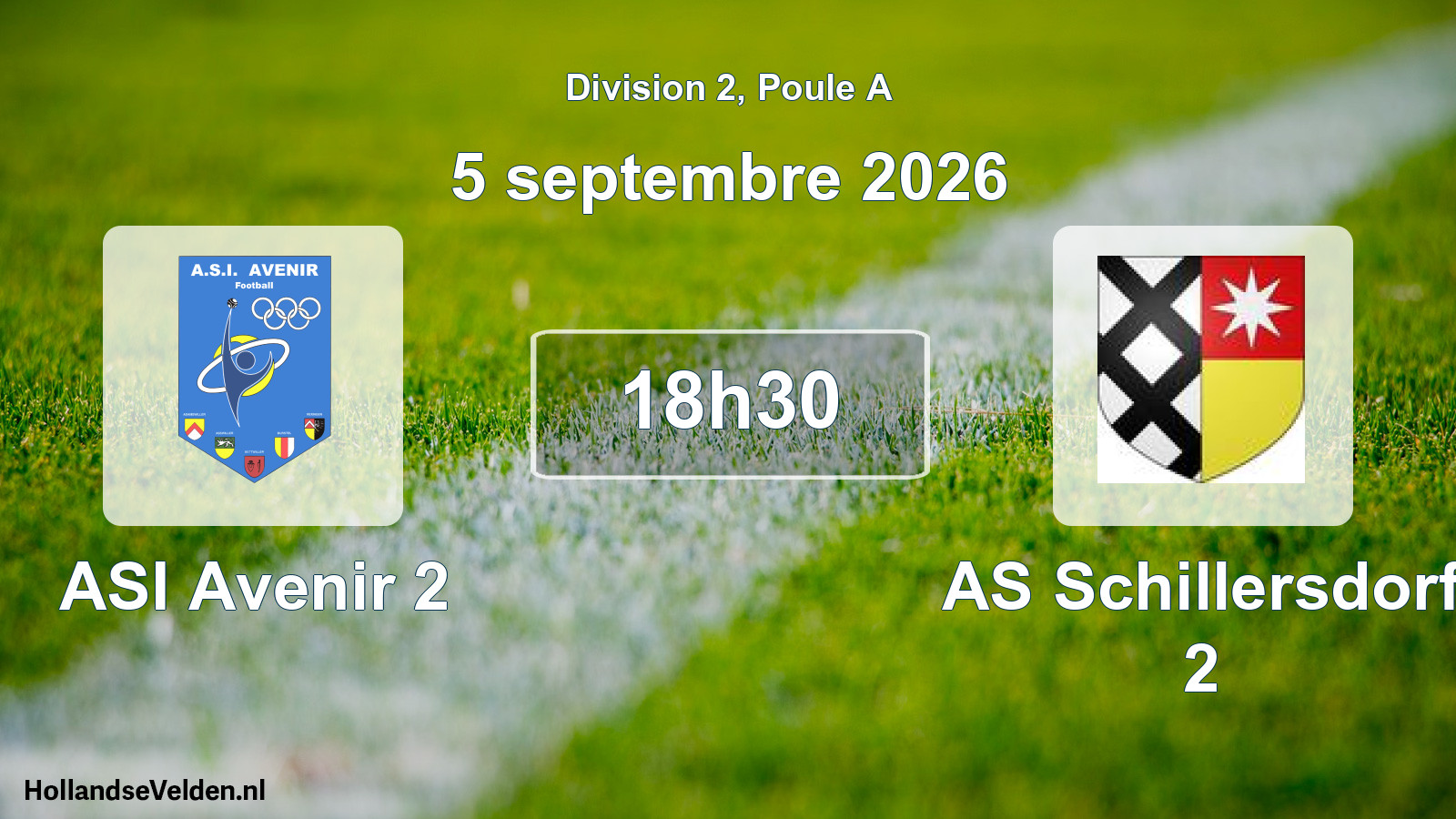 Match programmé: ASI Avenir 2 - AS Schillersdorf 2 (5 septembre 2026)
