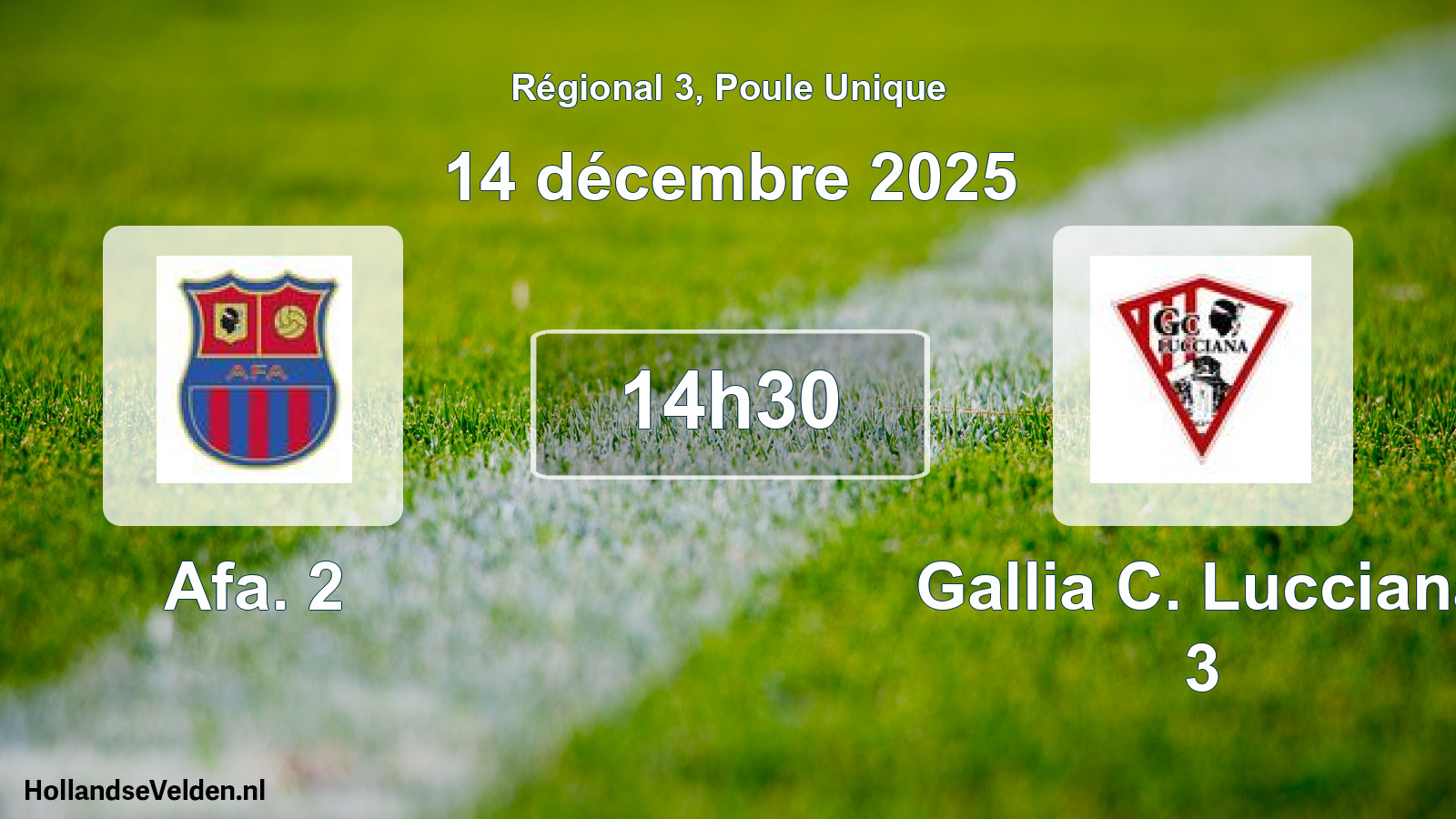 Geplande wedstrijd: Afa. 2 - Gallia C. Lucciana 3 (14 décembre 2025)