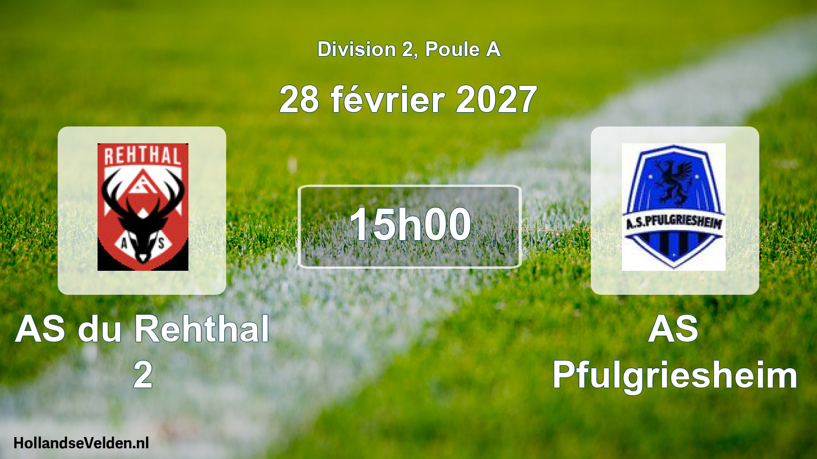 Match programmé: AS du Rehthal 2 - AS Pfulgriesheim (28 février 2027)