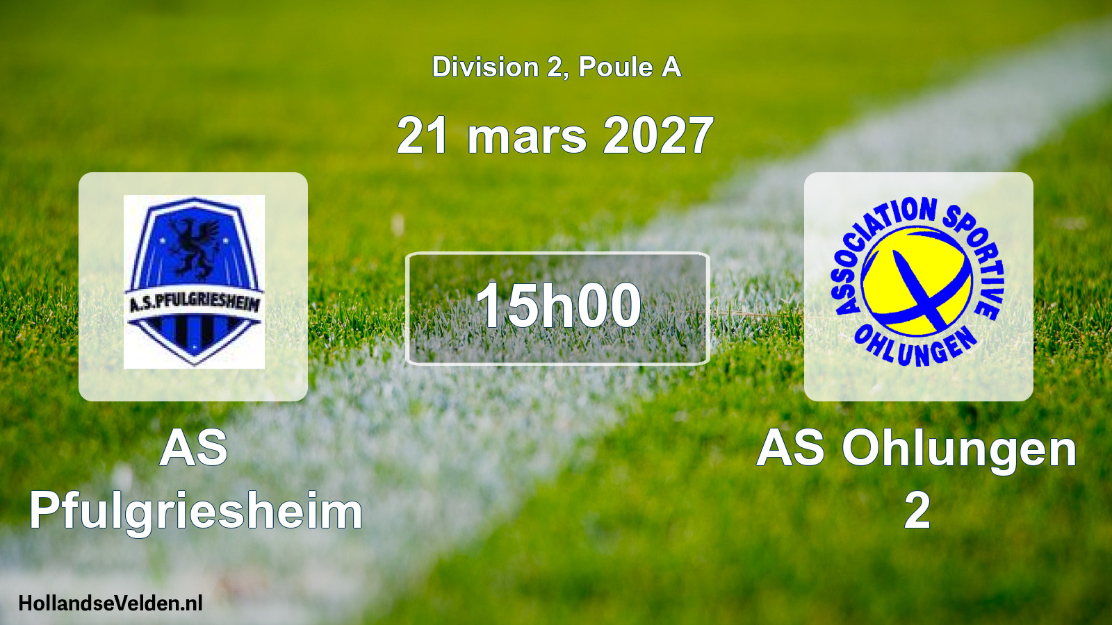 Match programmé: AS Pfulgriesheim - AS Ohlungen 2 (21 mars 2027)
