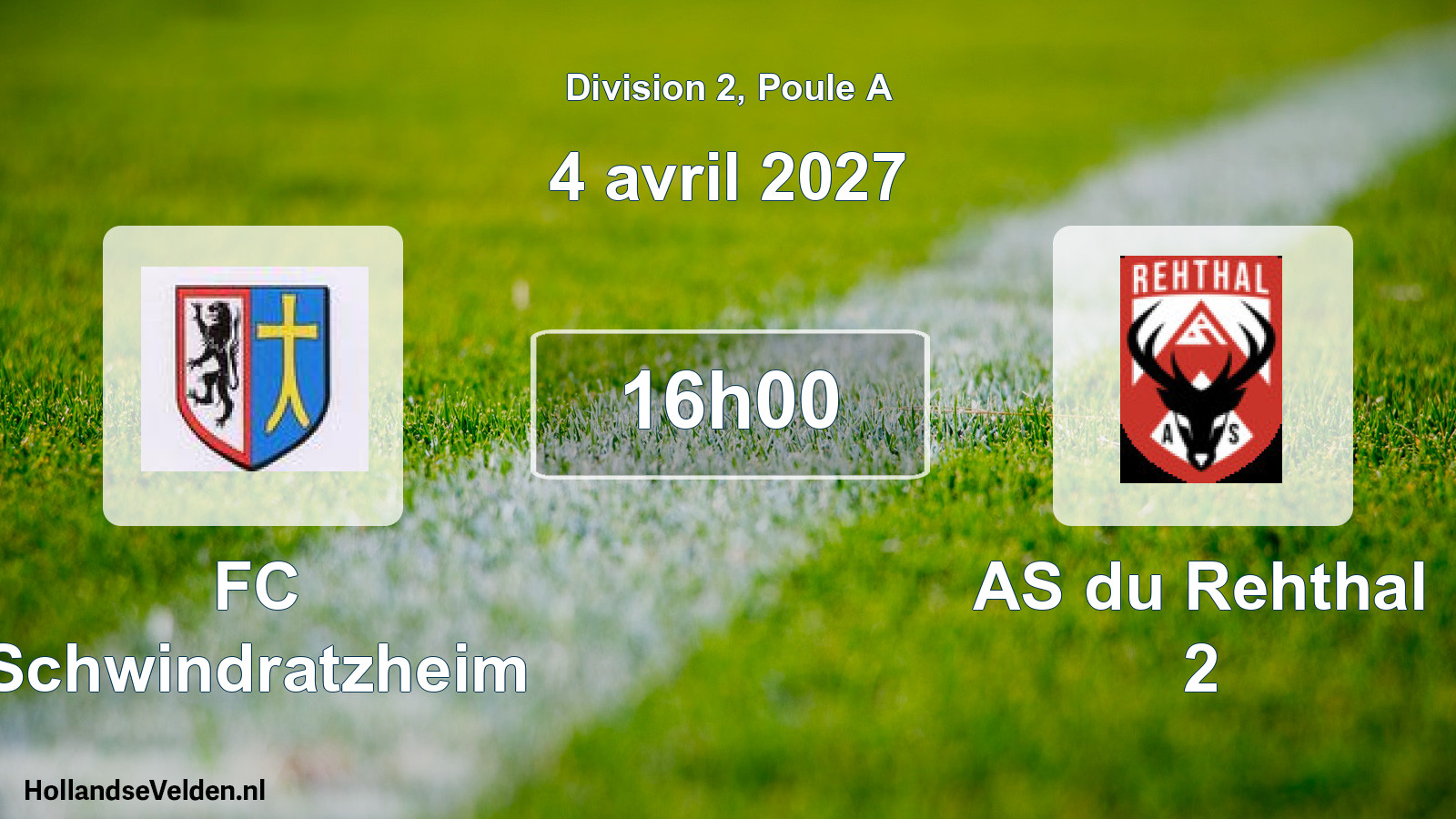 Geplande wedstrijd: FC Schwindratzheim - AS du Rehthal 2 (4 april 2027)