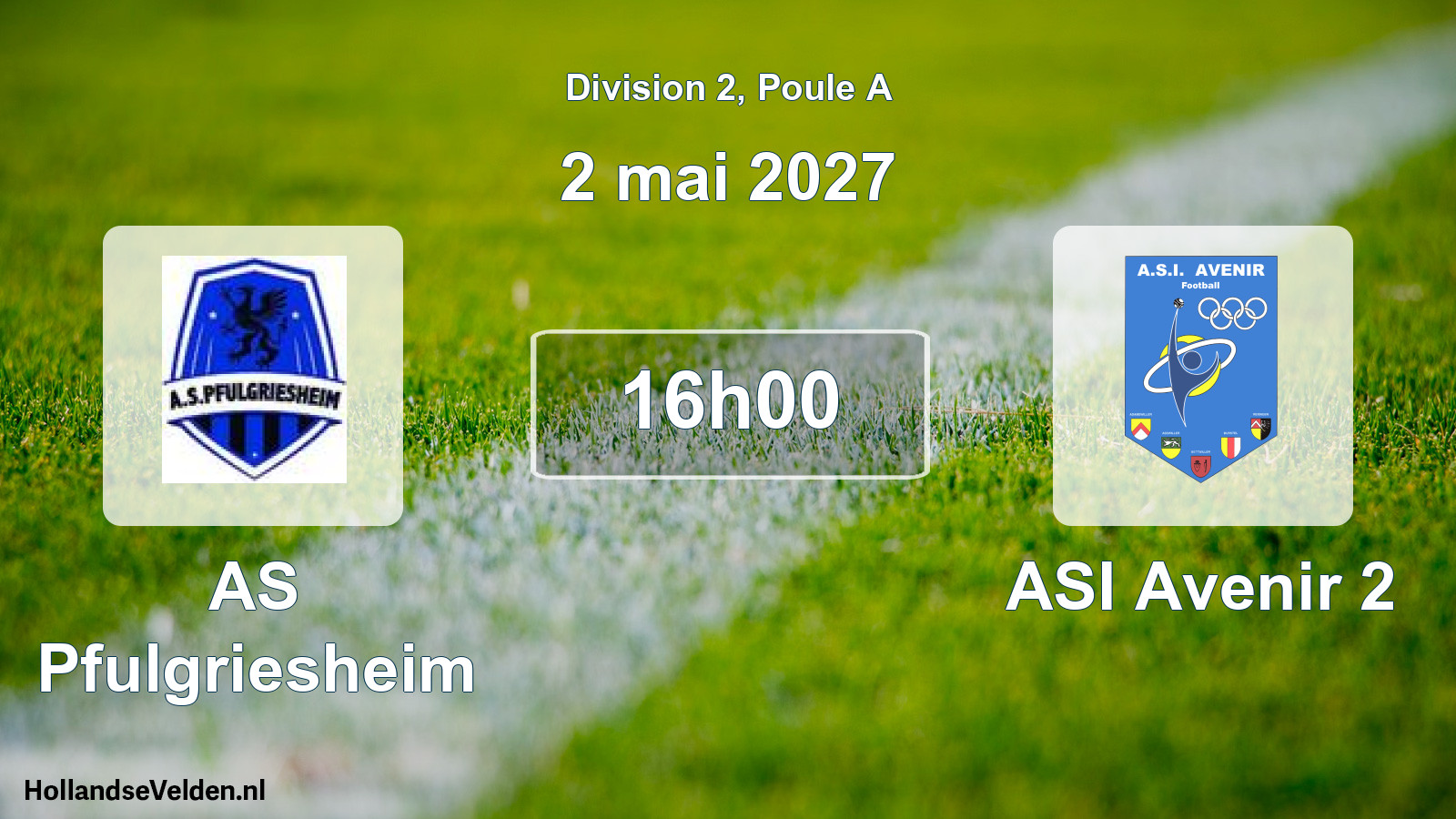 Match programmé: AS Pfulgriesheim - ASI Avenir 2 (2 mai 2027)