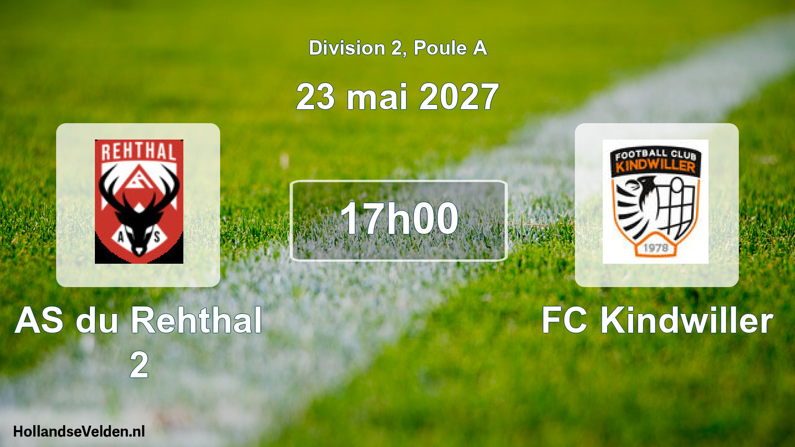 Match programmé: AS du Rehthal 2 - FC Kindwiller (23 mai 2027)
