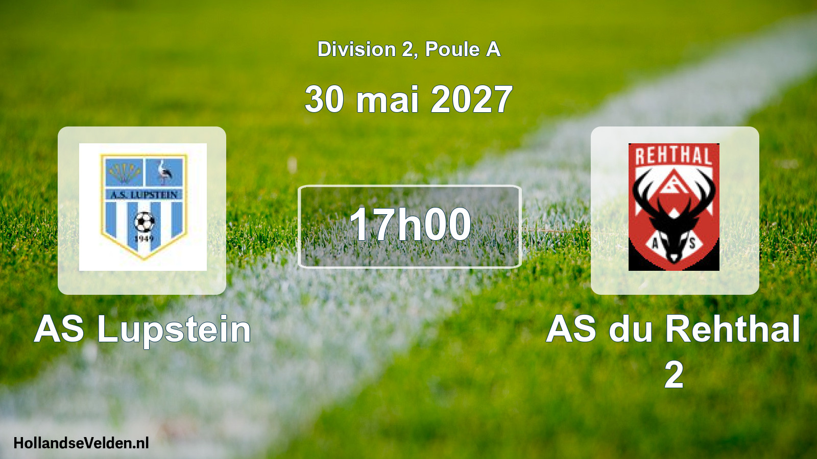 Match programmé: AS Lupstein - AS du Rehthal 2 (30 mai 2027)